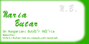 maria butar business card